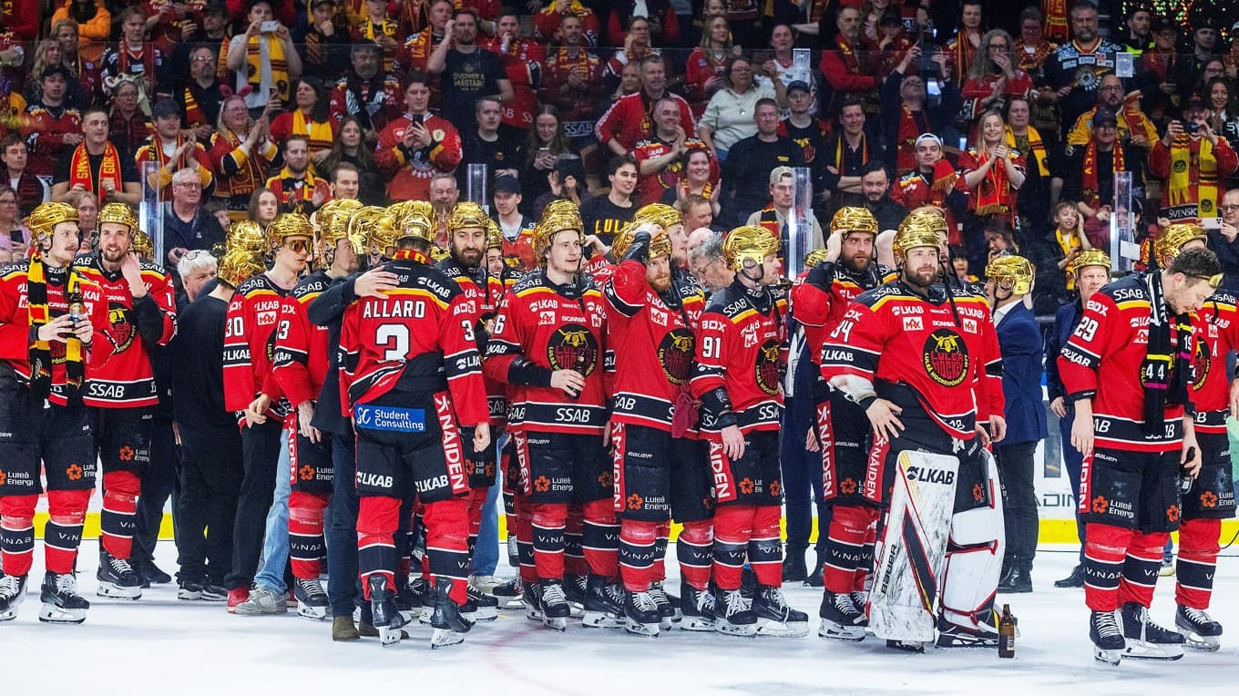 Kan förra årets svenska mästare, Luleå HF, upprepa bravaden i år. Utgångsläget är klart tuffare men ”Bulan” Berglund är optimistisk. Foto: Pär Bäckström/TT Nyhetsbyrån