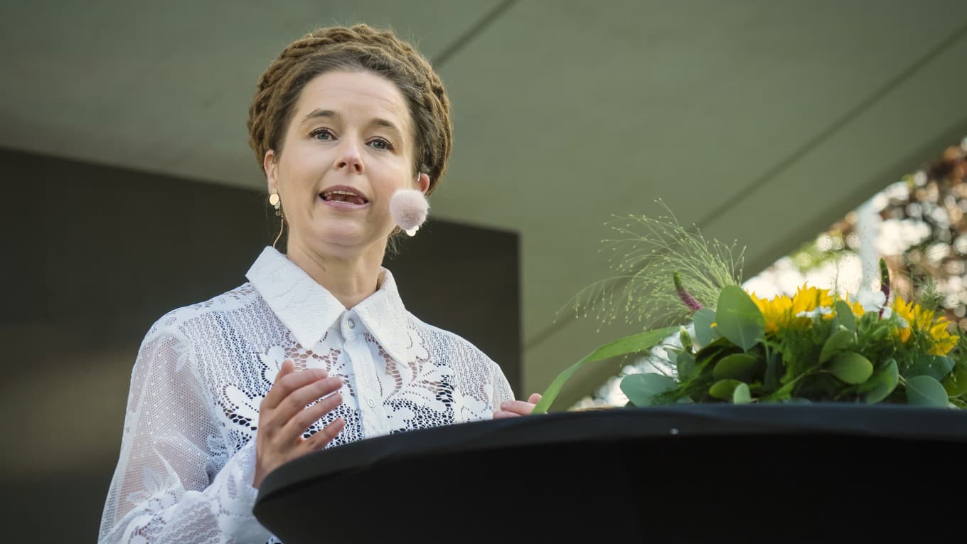 Amanda Lind, den ena av Miljöpartiets språkrör. Foto: Bilbo Lantto