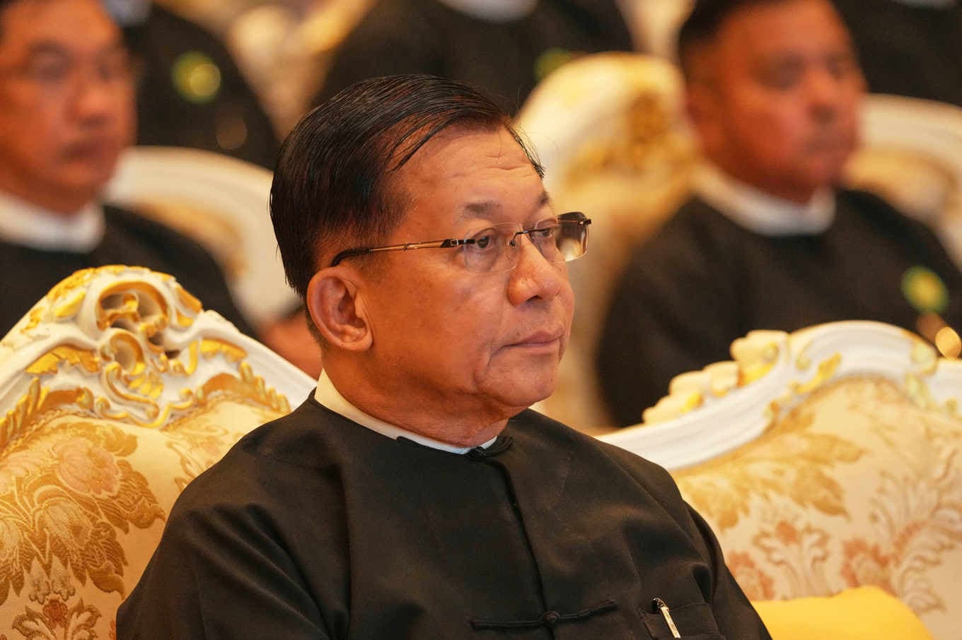 Myanmars juntaledare Min Aung Hlaing blir nu president. Bilden togs förra veckan. Foto: Aung Shine Oo/AP/TT