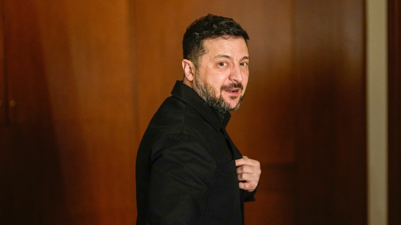 Ukrainas president Volodymyr Zelenskyj, här i Istanbul i lördags. Foto: Khalil Hamra/AP/TT