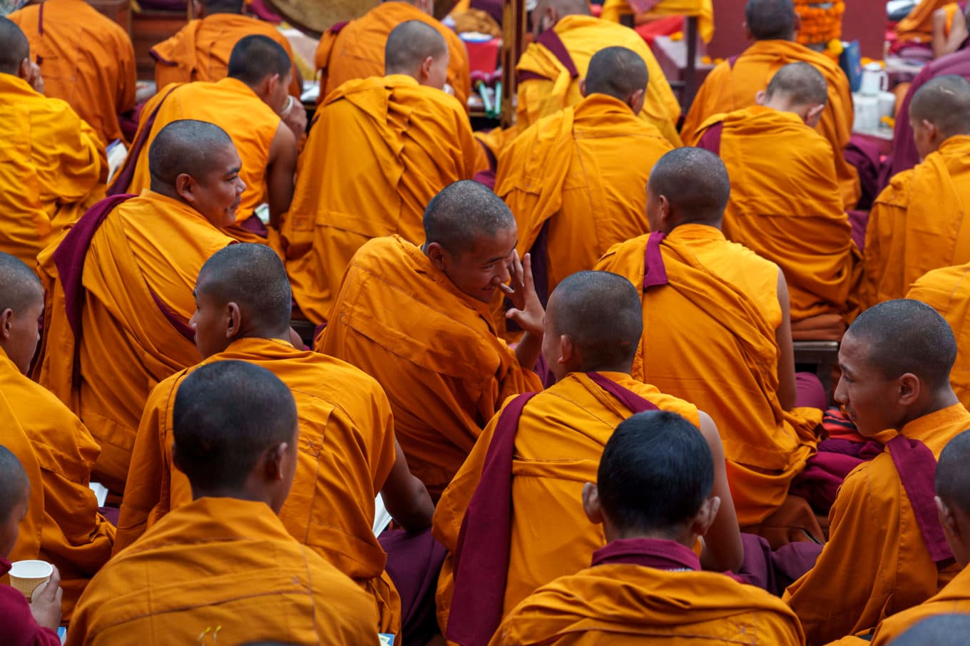 Buddhistiska munkar. Bilden är från ett annat sammanhang. Foto: Niranjan Shrestha/AP/TT
