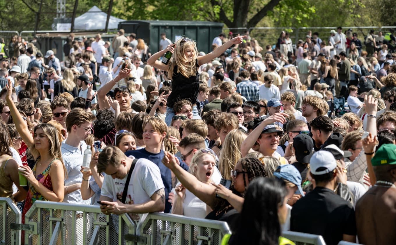 Det blir väldigt varmt på valborgsfirandet i år, som här i Lund 2024. Foto: Johan Nilsson/TT