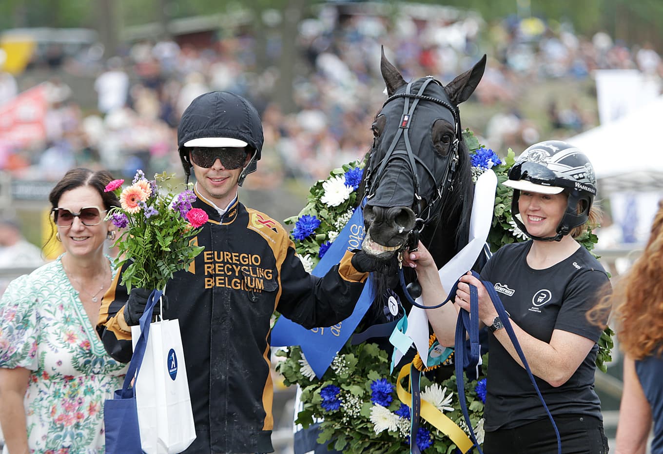 Gio Cash och Daniel Wäjersten efter segern i Årjängs Stora Sprinterlopp i somras. Foto: Maria Öhrman / TR Bild