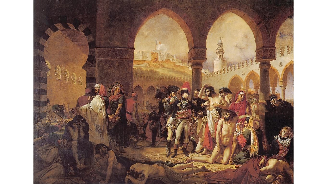 Napoleon ser till sina sjuka soldater i Egypten. Målning av Antoine-Jean Gros 1804. Foto: Wikimedia Commons