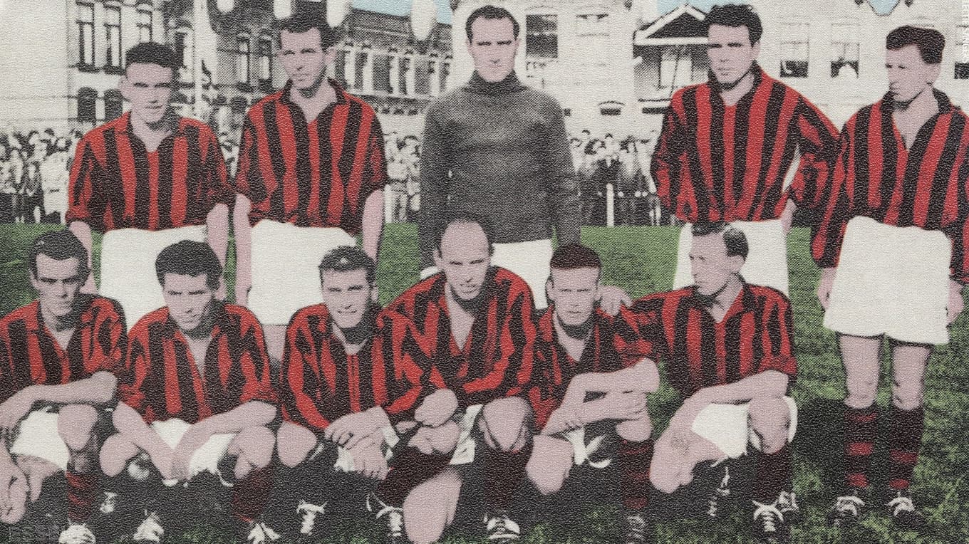 ONA:s lag 1957, under klubbens korta tid som en del av Nederländernas nyetablerade proffsfotboll (1955–1960). Foto: Privat