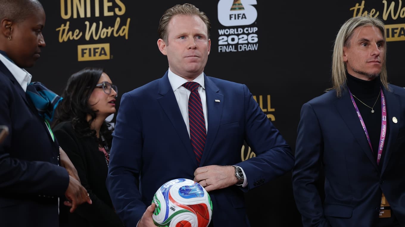 Vita husets VM-chef Andrew Giuliani, son till New Yorks förre borgmästare Rudy Giuliani, har det yttersta ansvaret för VM i USA. Foto: Kevin Dietch/Getty Images