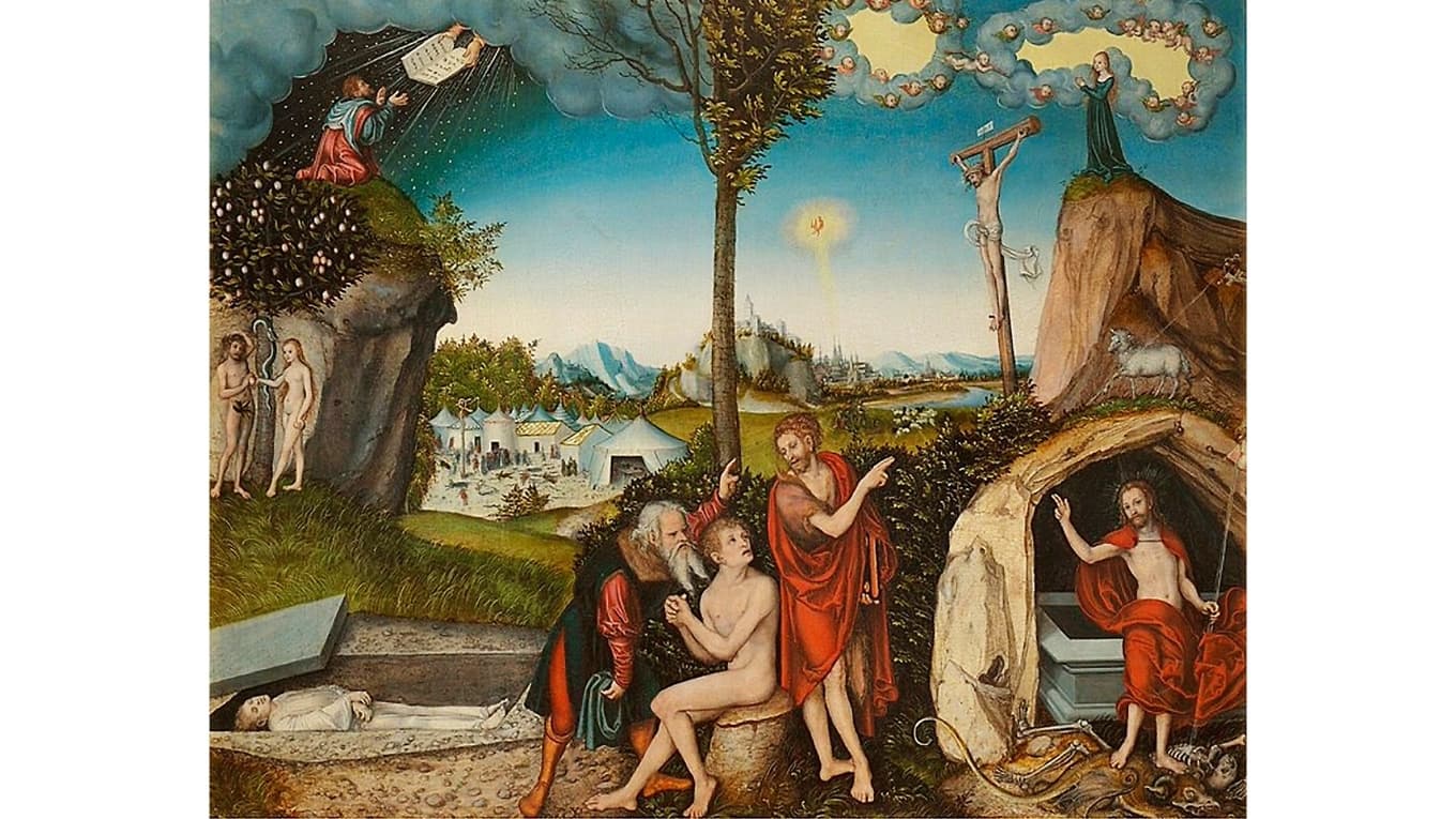 ”Lag och nåd” av Lucas Cranach den äldre (1472–1553). Foto: Ophelia2/Wikimedia Commons