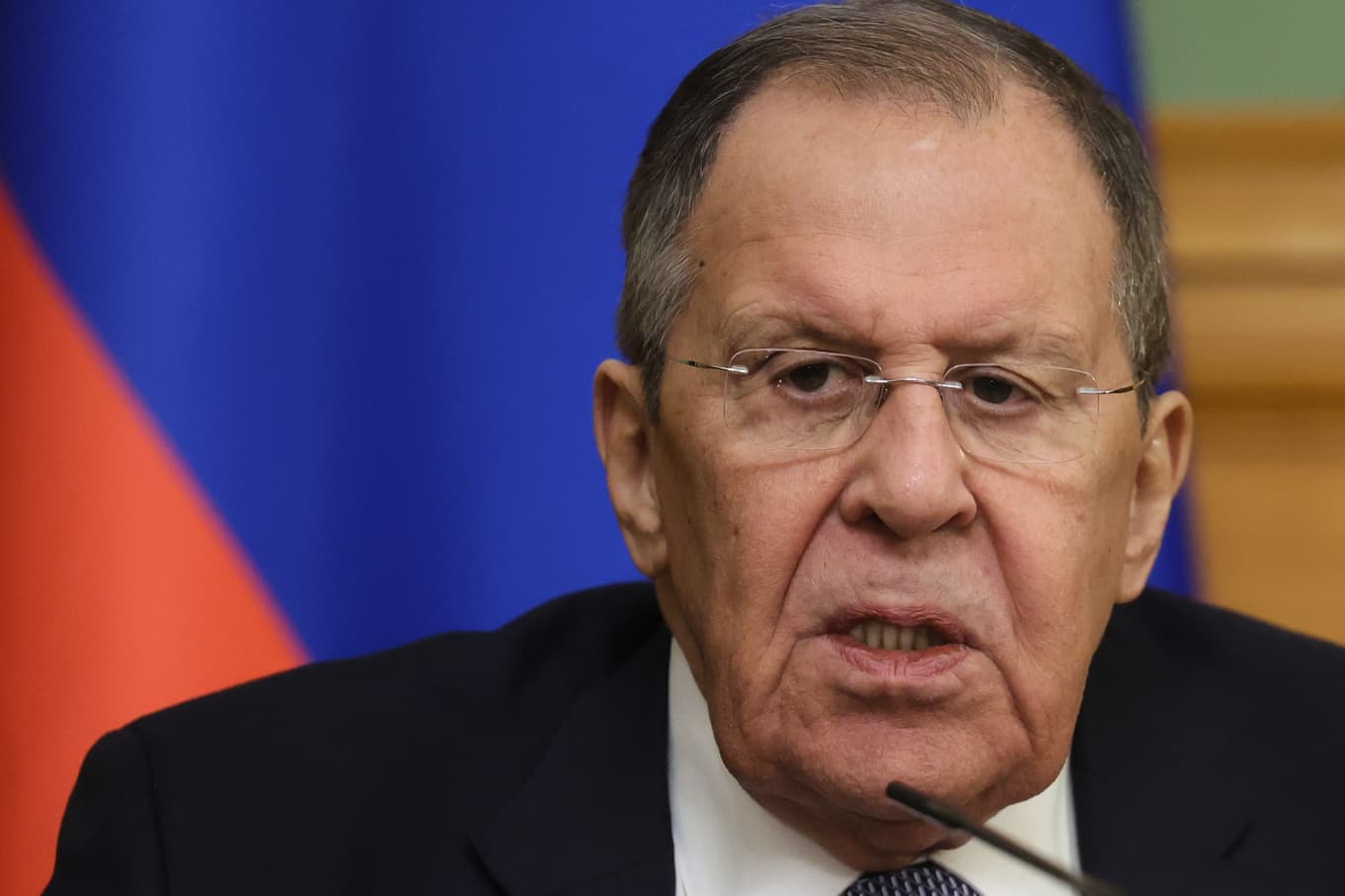 Rysslands utrikesminister Sergej Lavrov på bild från i april. Foto: Maxim Shipenkov/AP/TT