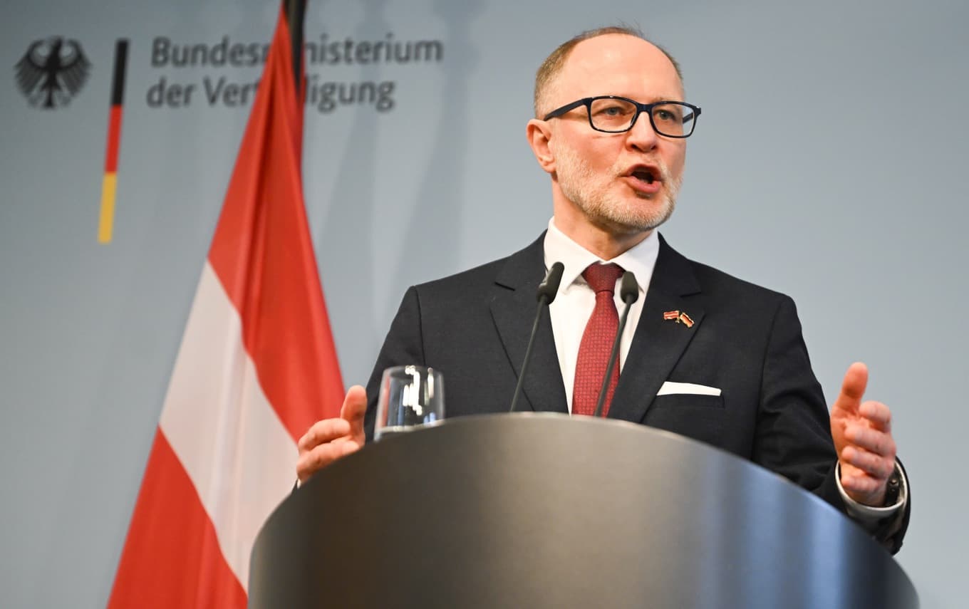 Andris Sprūds. Bild från i mars. Foto: Britta Pedersen/DPA via AP/TT
