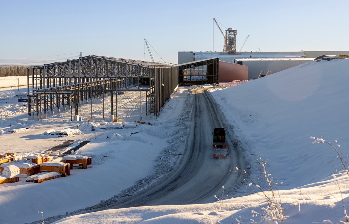 Stegras bygge av anläggningen för grönt stål i Boden. Arkivbild. Foto: Pär Bäckström/TT