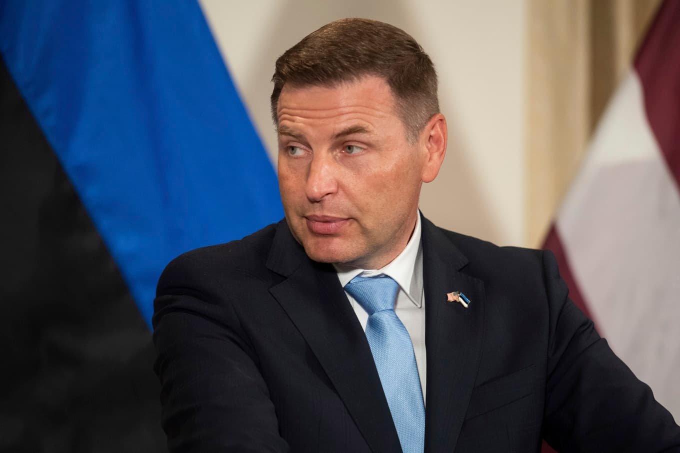 Estlands försvarsminister Hanno Pevkur på en bild från i fjol. Foto: Cliff Owen/AP/TT