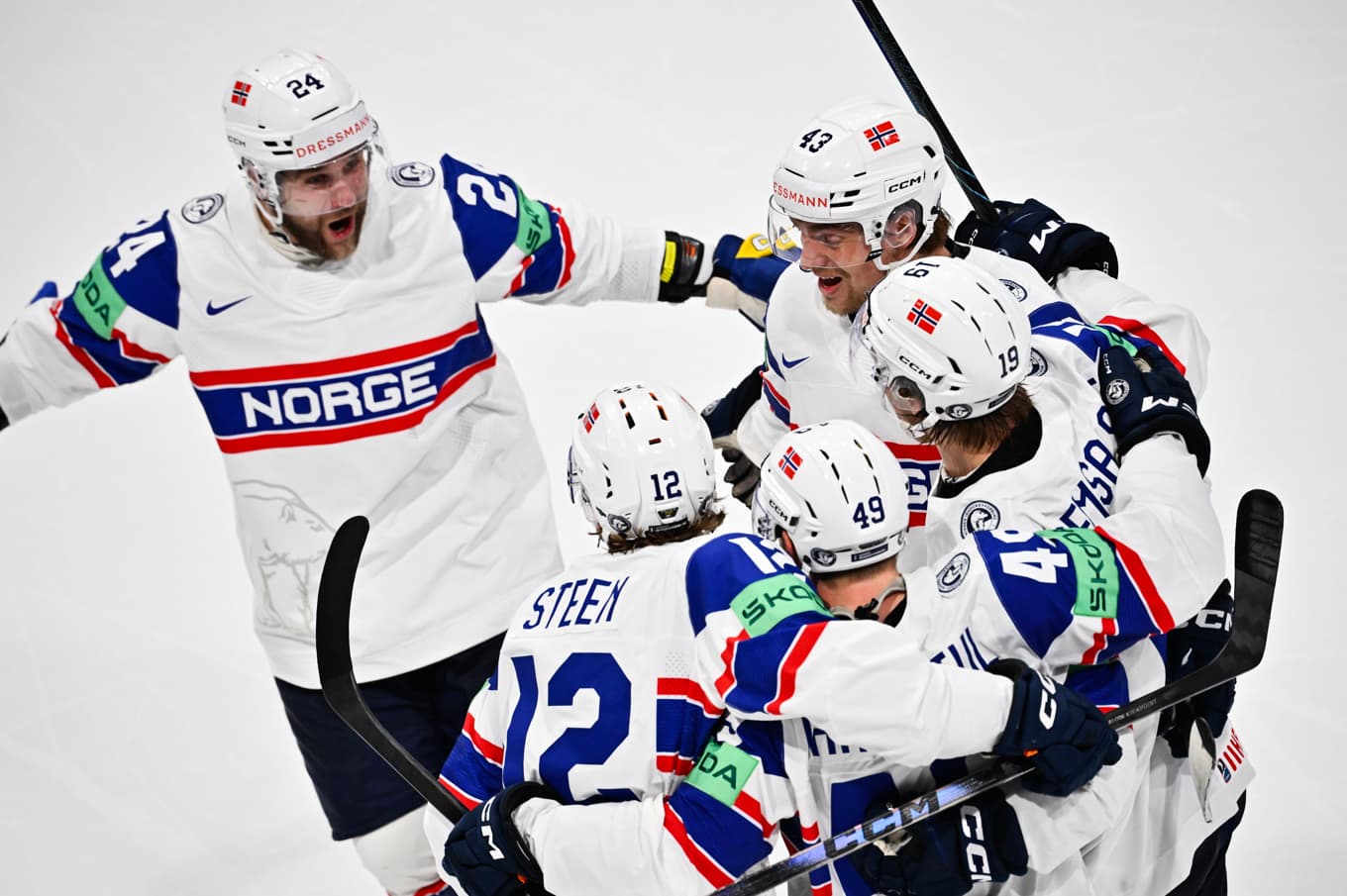 Norge tog en skrällpoäng mot Kanada i hockey-VM. Foto: Anders Wiklund/TT