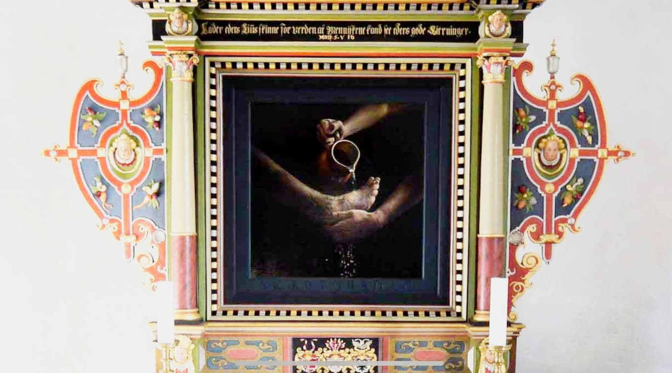 Thomas Kluges altarbild i Linå Kirke, Danmark. Foto: Susanne  Willgren Lamm