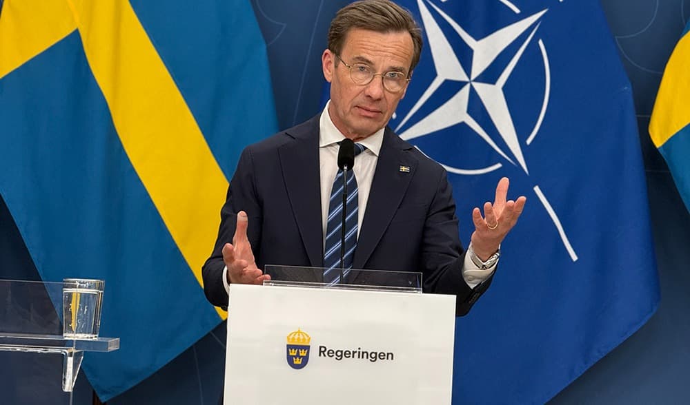 Statsminister Ulf Kristersson (M) ser framemot det första Nato-toppmötet i Sverige. Foto: Staffan Erfors