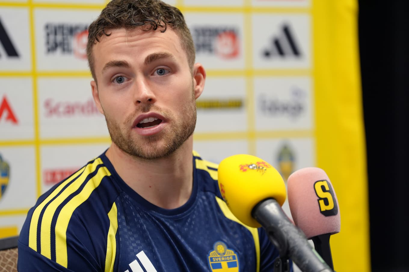 Gabriel Gudmundsson tränar inte med Sverige på tisdagen. Foto: Björn Larsson Rosvall/TT