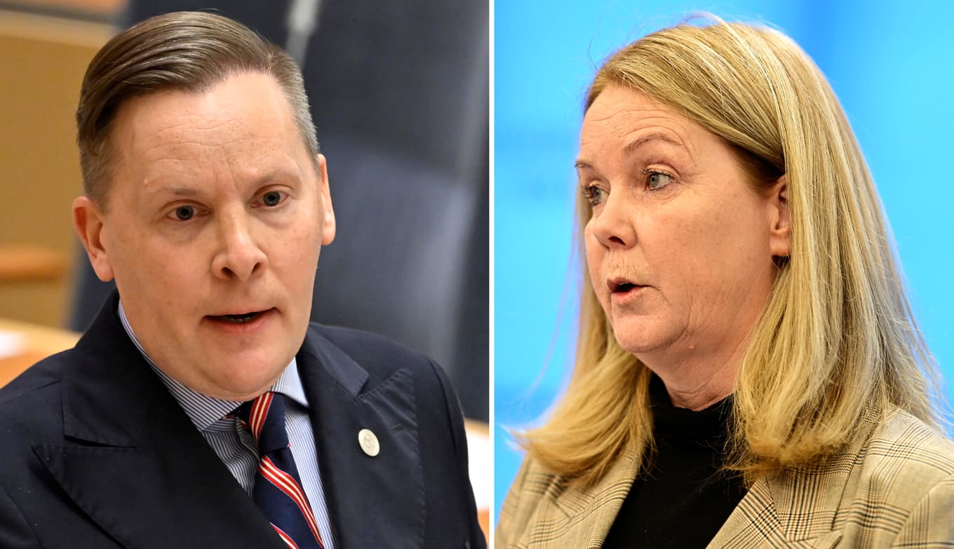 Konstitutionsutskottets vice ordförande Mats Green (M) och utskottets ordförande Jennie Nilsson (S) har inte kunnat enas om årets granskning av regeringen. Arkivbild. Foto: Henrik Montgomery/TT
