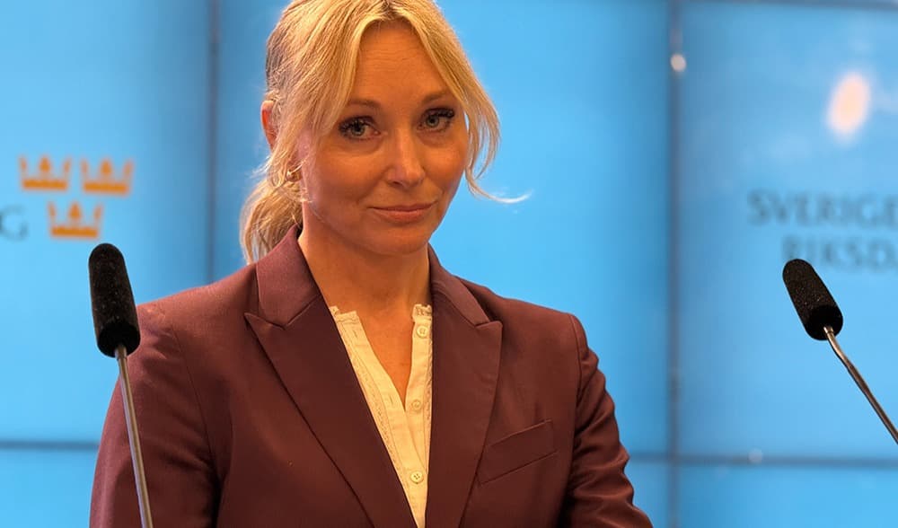 Jessica Stegrud (SD) kom med flera förslag om hur det ska bli säkrare i äldrevården. Foto: Staffan Erfors