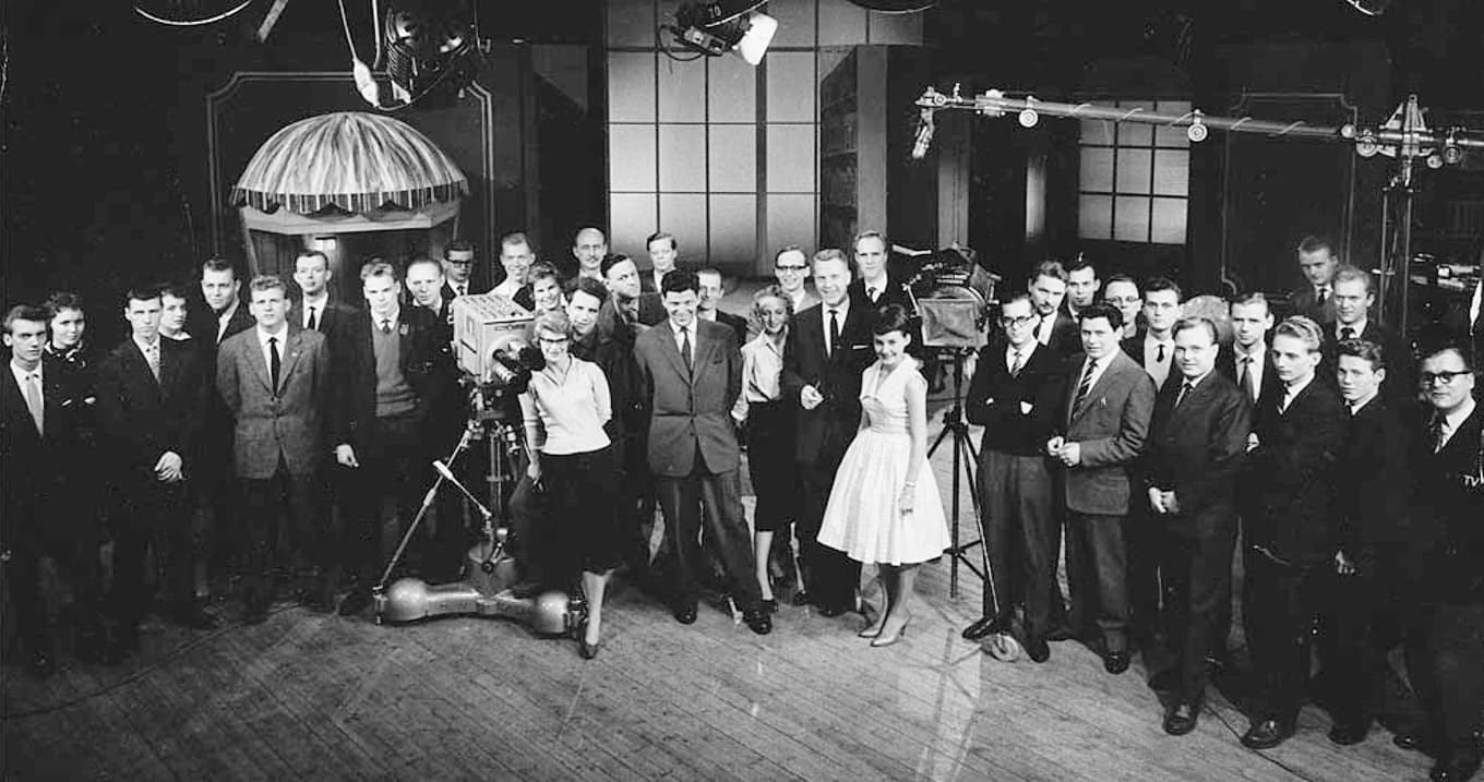 ”Kvitt eller dubbelt: 10 000-kronorsfrågan” började sändas i tv 1957.  Foto: Wikimedia Commons