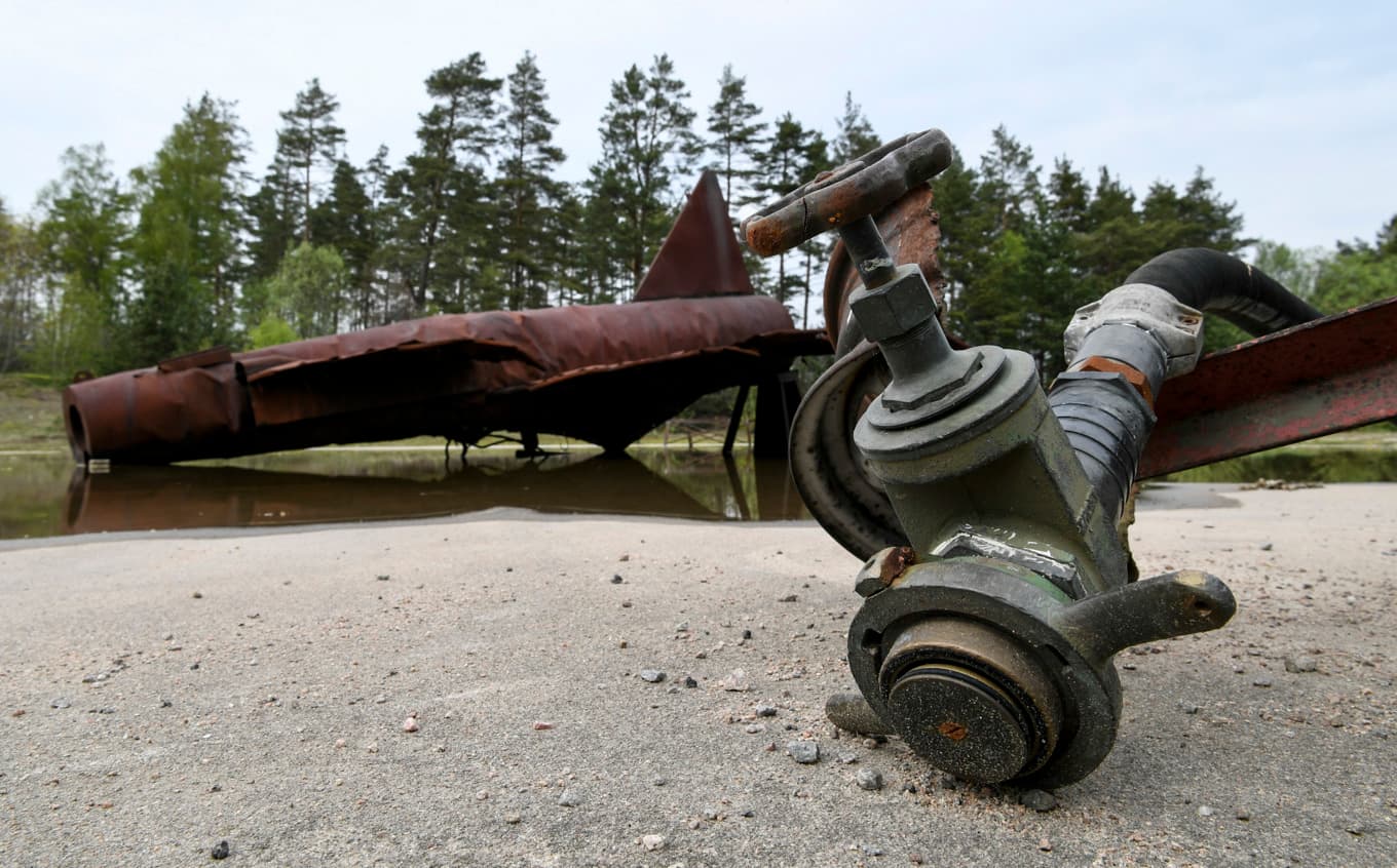 Brandövningsplatsen, där brandskum med PFAS användes, på F17 i Kallinge. Arkivbild. Foto: Johan Nilsson/TT