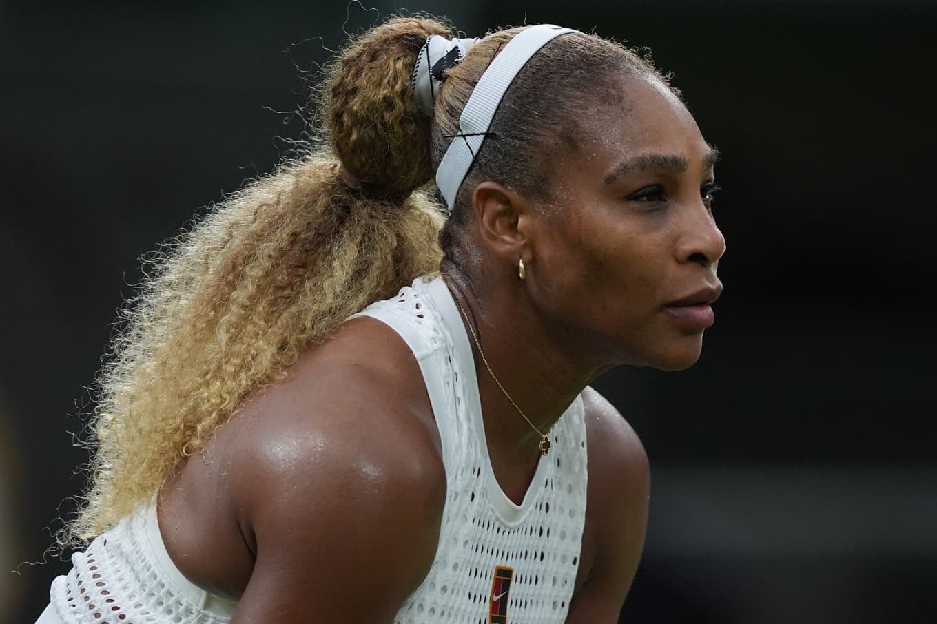 Serena Williams under återkomsten till singeltennisen, där hon spelade mot Maya Joint. Foto: Maja Smiejkowska/AP/TT