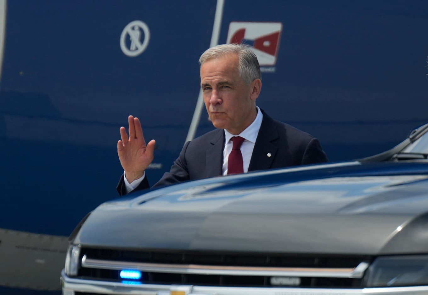Kanadas premiärminister Mark Carney på måndagen innan han flög till Nato-toppmötet i Turkiet. Foto: Adrian Wyld/AP/TT