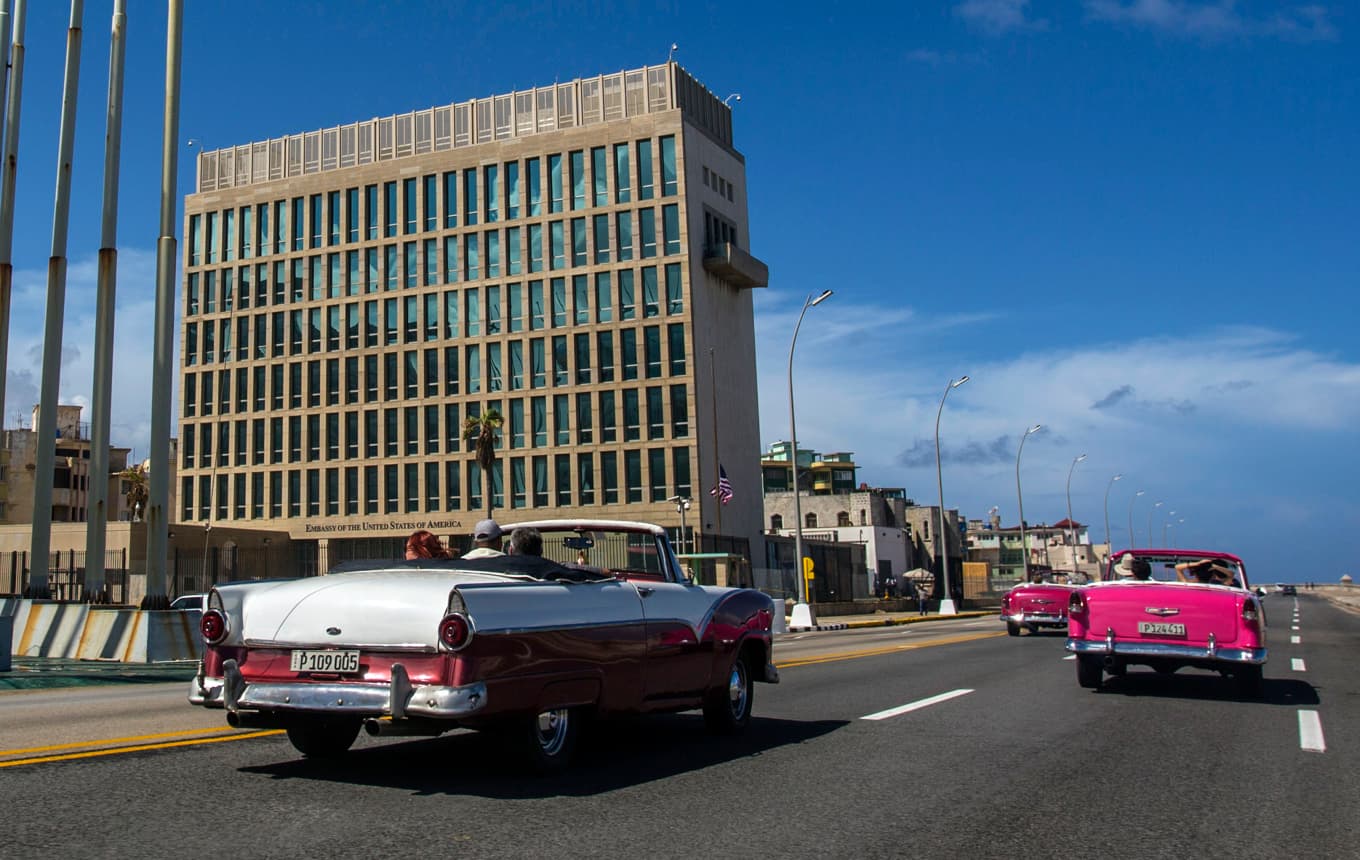 USA:s ambassad i Havanna där det först rapporterades om ett mystiskt ljud och symptom gjorde personalen sjuk. Arkivbild Foto: Desmond Boylan/AP/TT