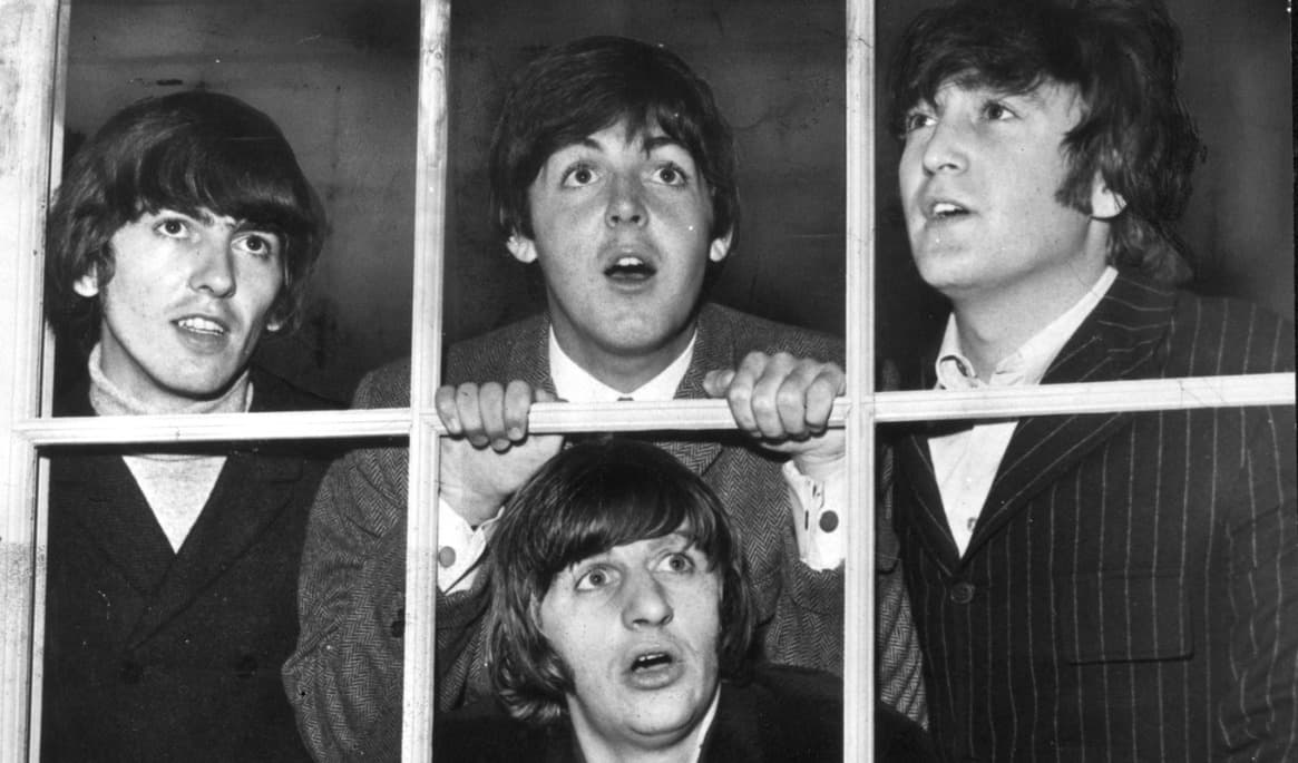 The Beatles vid ett fototillfälle i London 1965. Arkivbild. Foto: Pressens Bild/TT