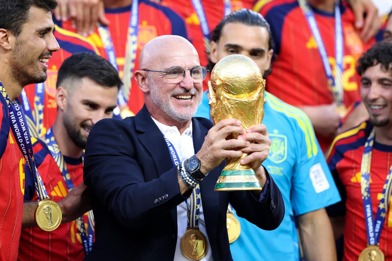 Luis de la Fuente, Spaniens 65-årige förbundskapten som under tio år arbetade i bakgrunden med U19 och U21 innan han 2022 tog över A-landslaget. Foto: Justin Setterfield/Getty Images