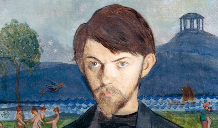 Ett självporträtt. Ivar Arosenius (1878–1909) liv blev kort. Hans dotter, som ”Kattresan” är tillägnad, blev dock närmare 100 år. Foto: Göteborgs konstmuseum/Wikimedia Commons