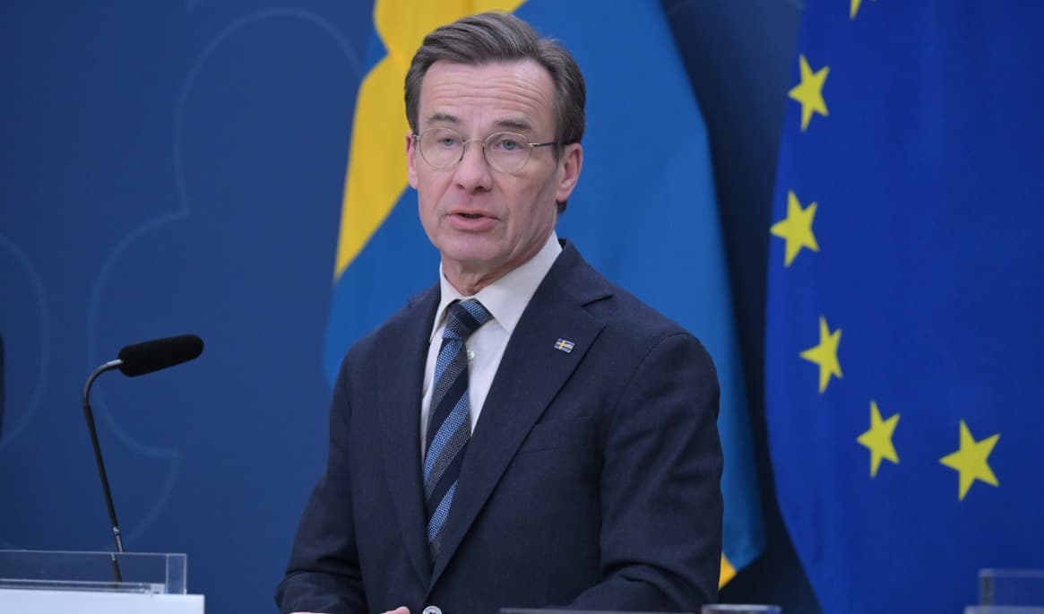 Statsminister Ulf Kristersson samt finansminister Elisabeth Svantesson och justitieminister Gunnar Strömmer vill se hårdare straff mot mäns våld mot kvinnor. Foto: Roger Sahlström