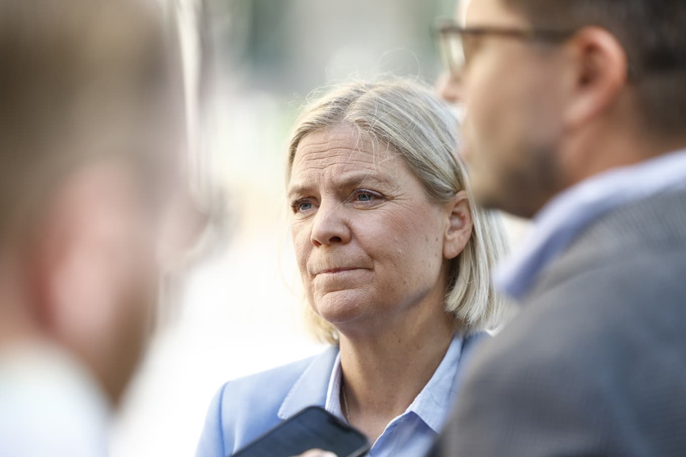 Socialdemokraternas partiledare Magdalena Andersson frågas ut i Sveriges Radio. Arkivbild. Foto: Stefan Jerrevång/TT