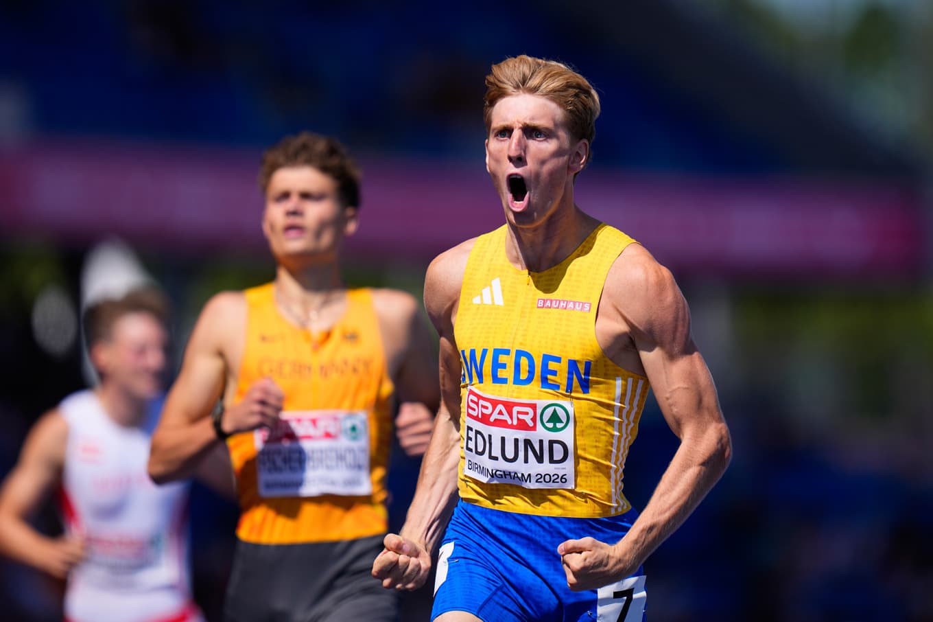 Oskar Edlund satte svenskt rekord i EM-semifinalen. Foto: Petr David Josek/AP/TT