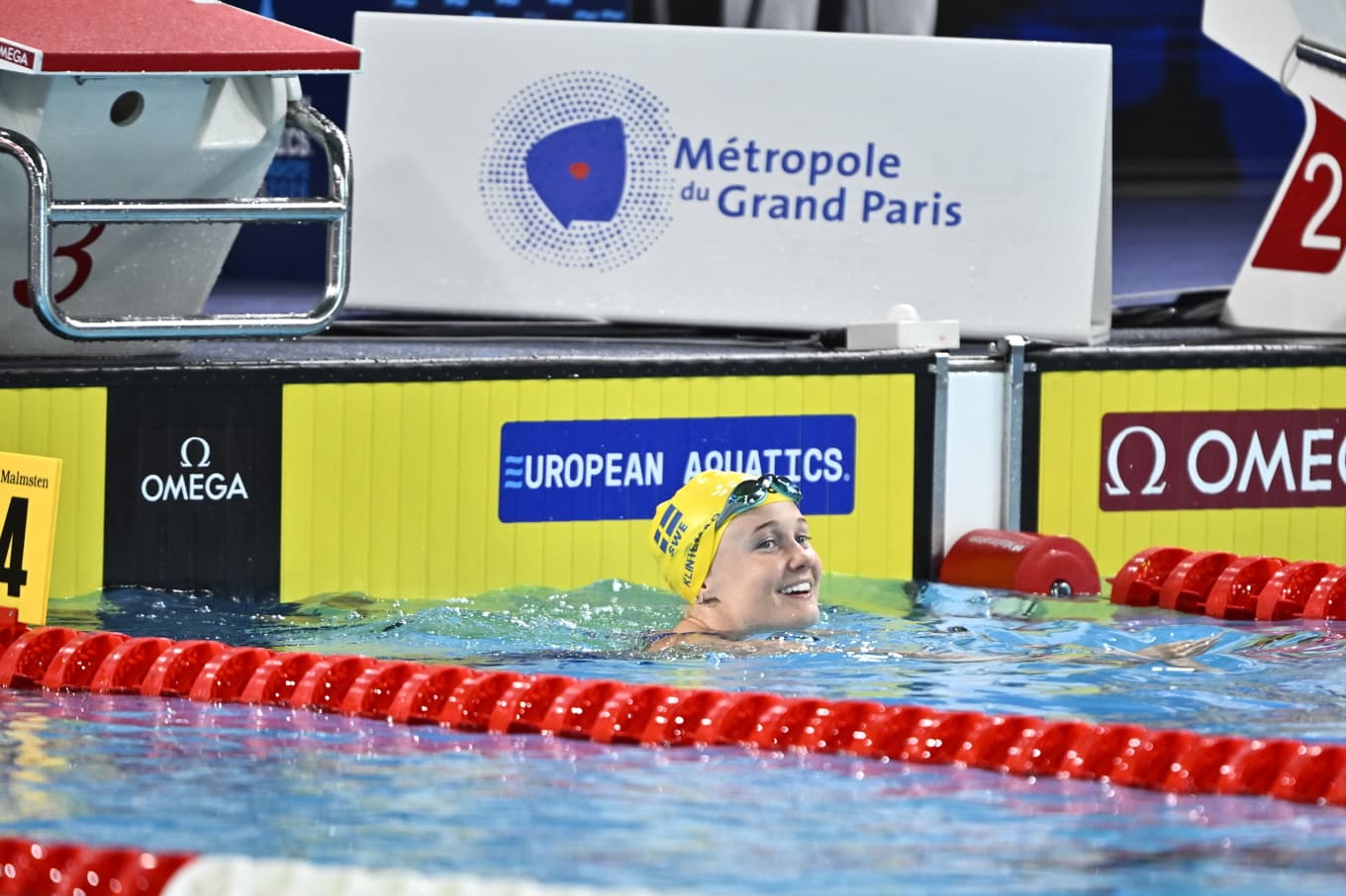Felicia Klintemar slog personligt rekord och tog sig till semifinal efter stor dramatik på 100 meter fjäril. Foto: Christine Olsson/TT