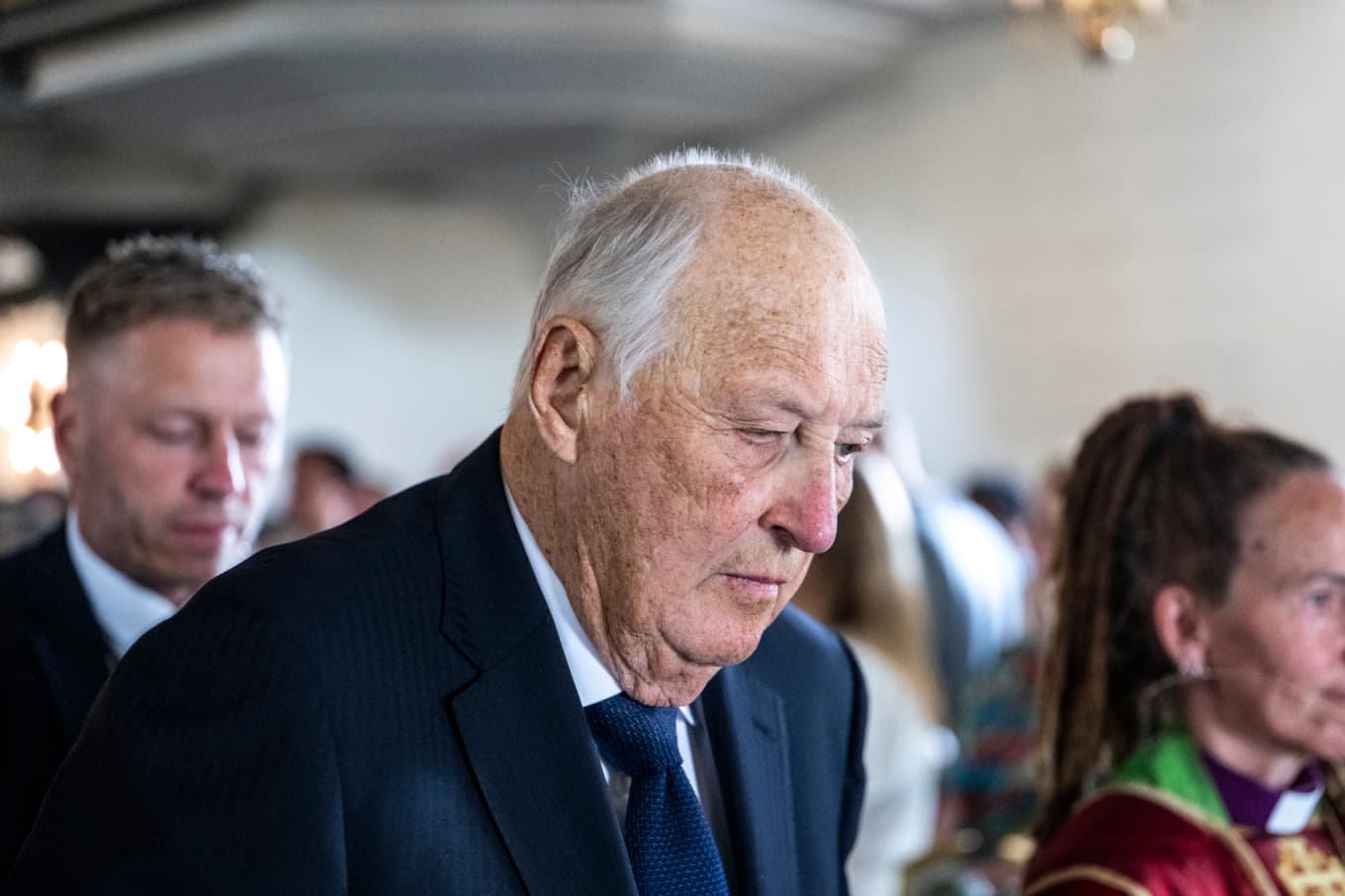 Norges kung Harald på arkivbild från juli i år. Foto: Annika Byrde/NTB/TT