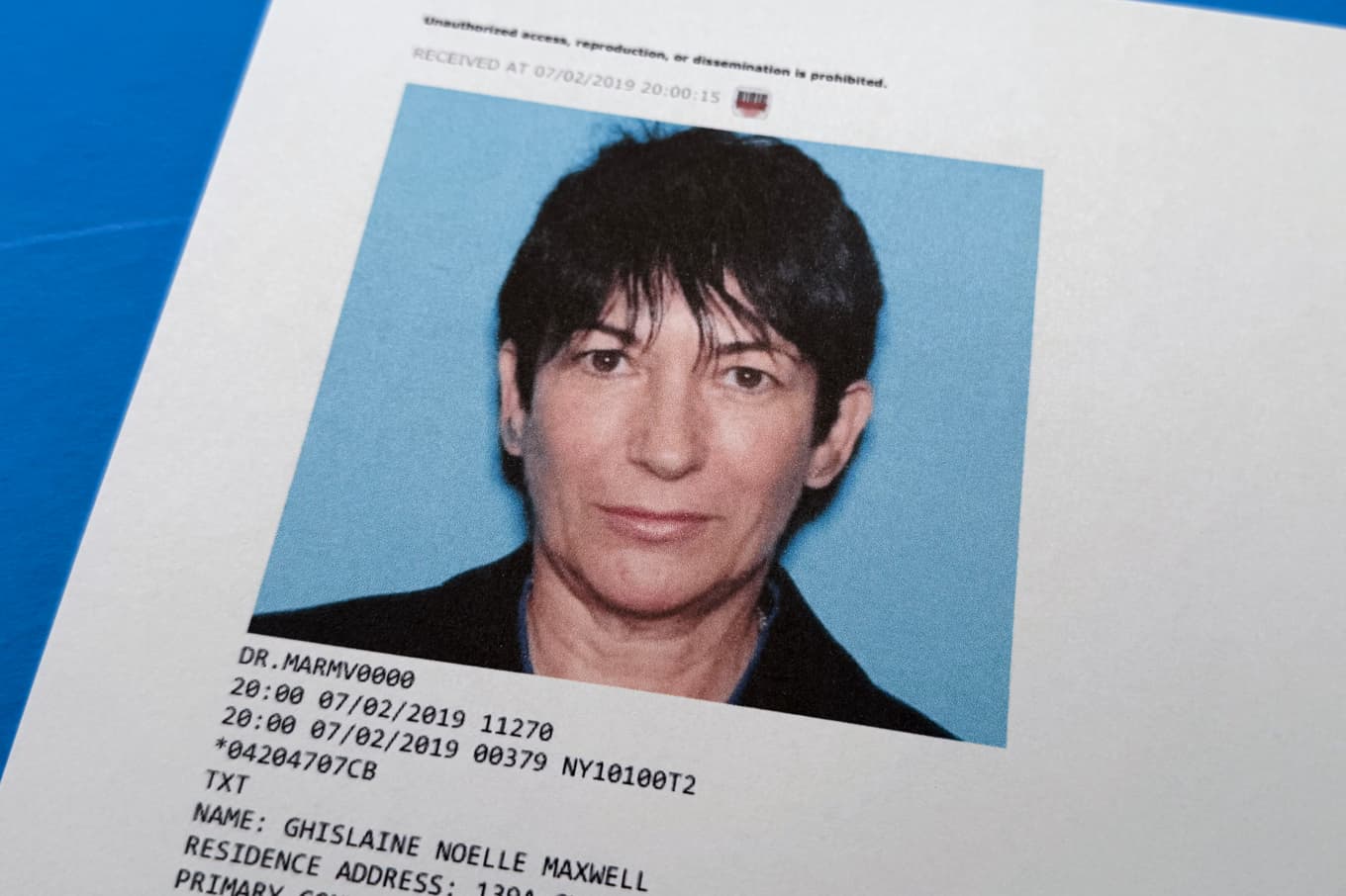 Foto på Ghislaine Maxwell i Epstein-filer som släpptes i slutet av januari i år. Foto: Jon Elswick/AP/TT