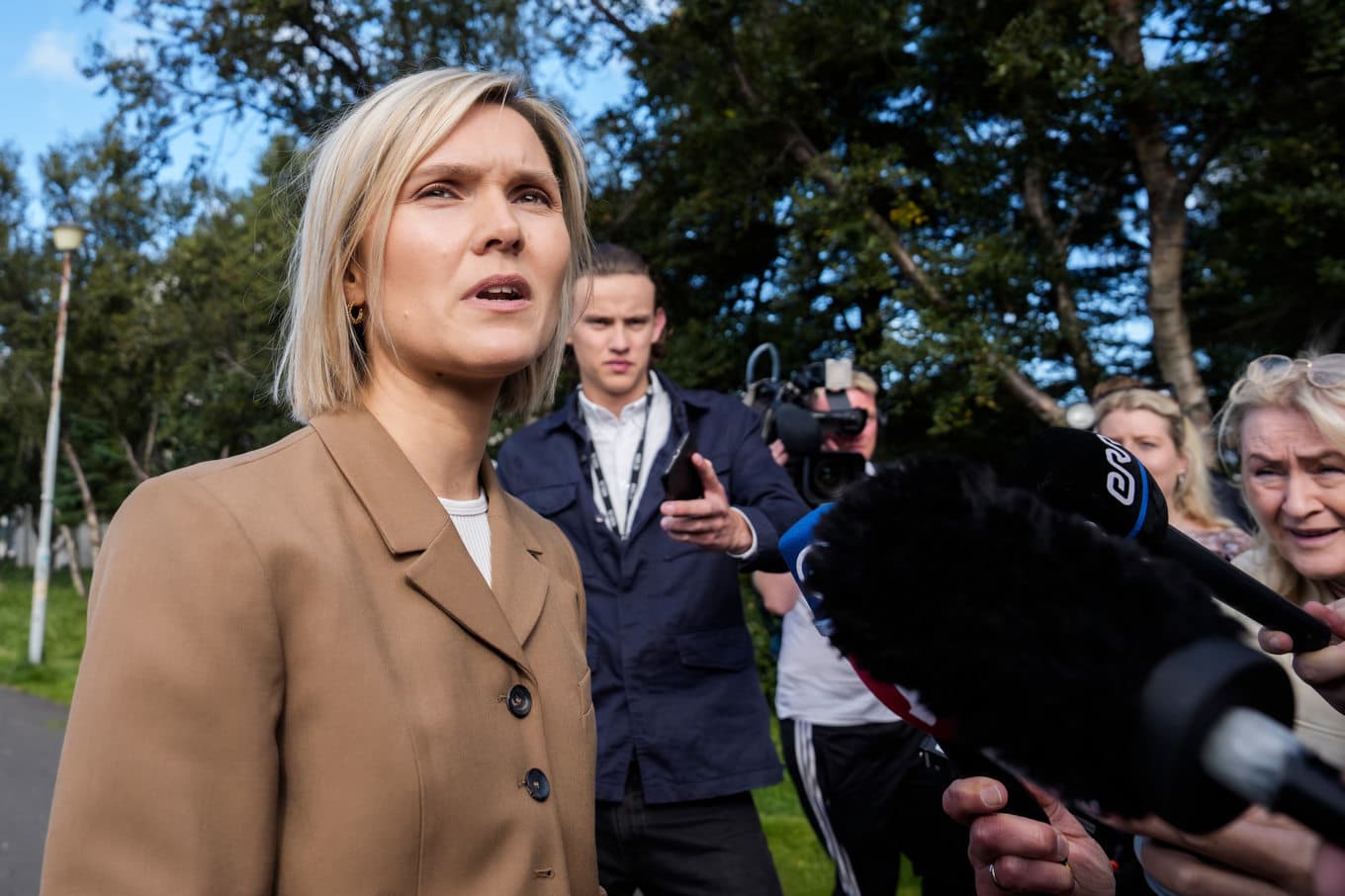 Islands statsminister Kristrún Frostadóttir: Folkomröstningen en seger för demokratin. Foto: Marco Di Marco /AP/TT