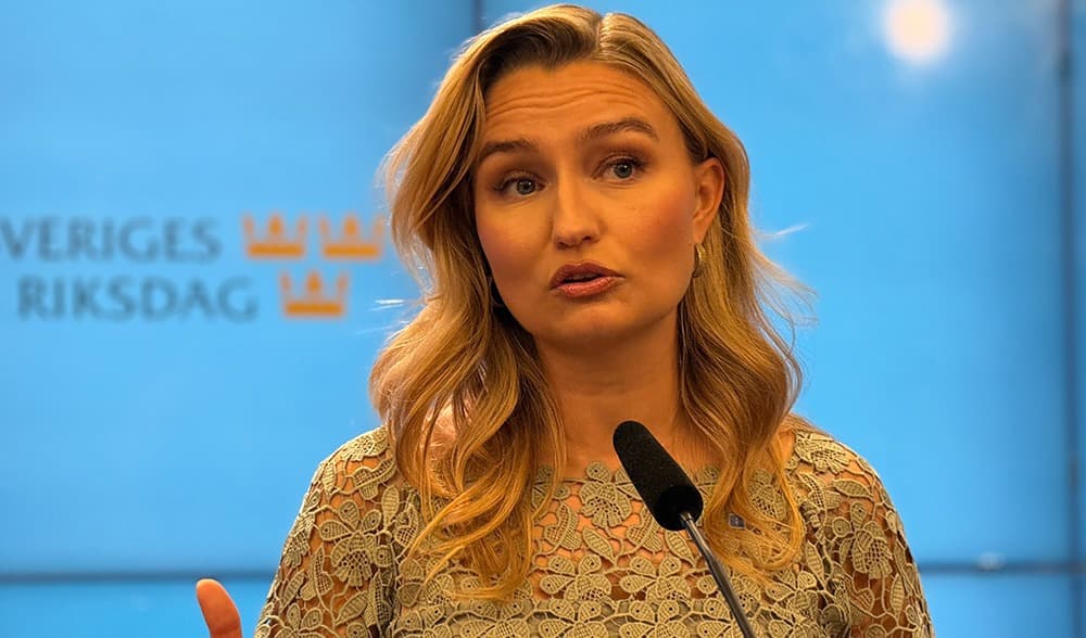 Ebba Busch (KD) fortsätter driva sitt partis krav på statlig vård. Foto: Staffan Erfors