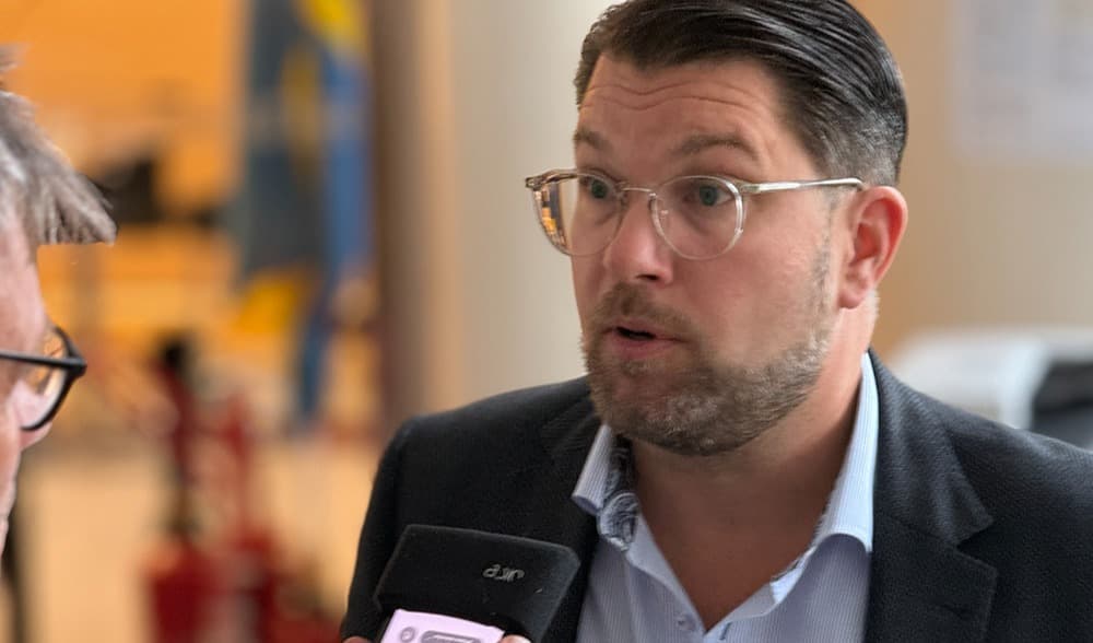 Jimmie Åkesson (SD) vägrar backa. Han står fast vid sitt uttalande om Liberalerna. Foto: Staffan Erfors