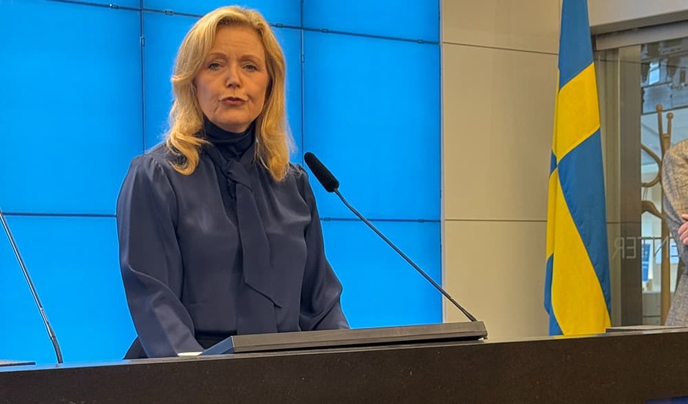 Elisabeth Thand Ringqvist föreslår att Ulf Kristersson (M) ska få sonderingsuppdraget att bilda regering. Foto: Staffan Erfors