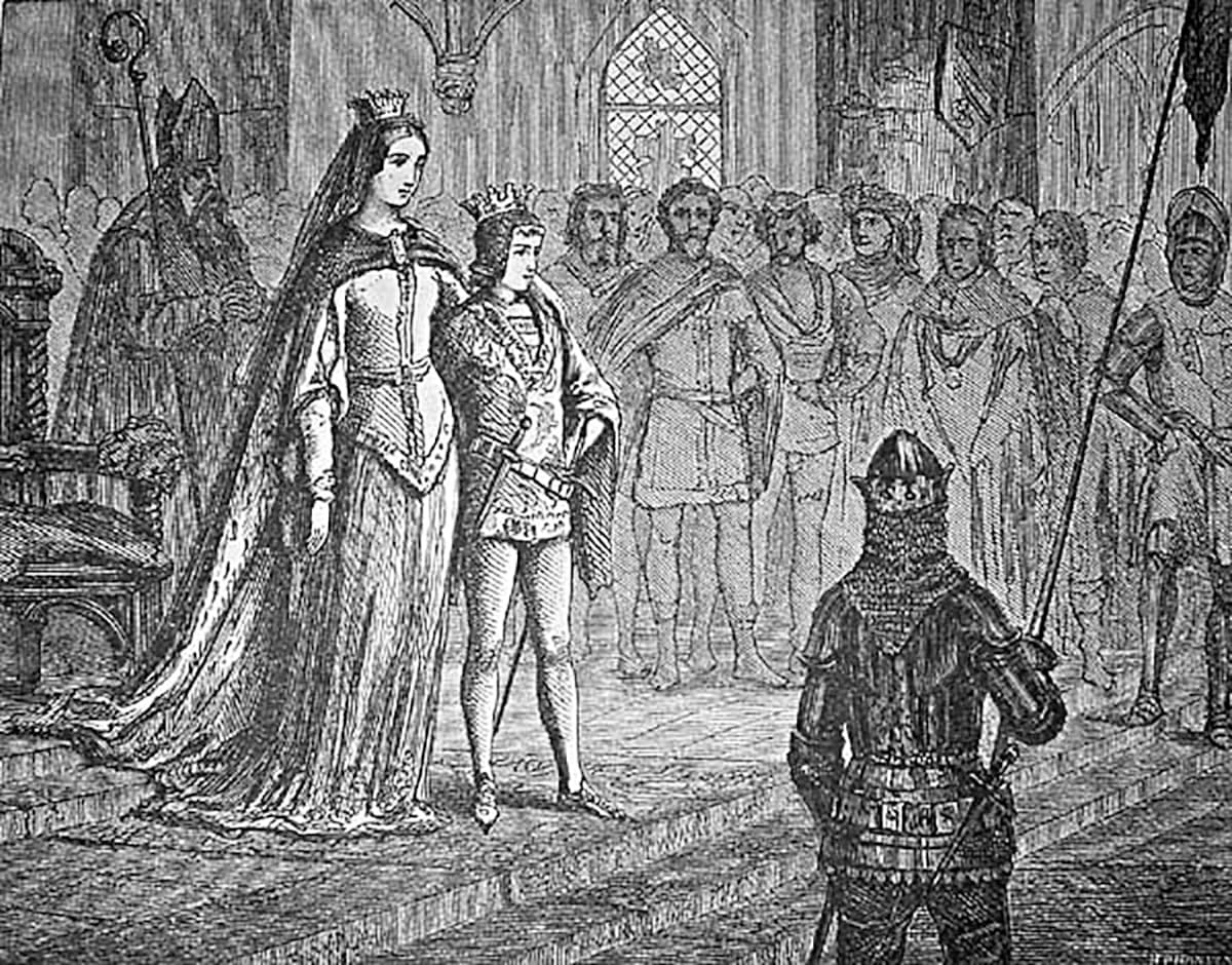 Erik av Pommern kröntes till kung av Kalmarunionen 1397. Illustration av Hans Peter Hansen (1829–1899). Foto: Wikimedia Commons