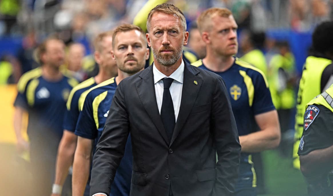 Nu börjar Graham Potters jobb på riktigt; britten får nu chansen att forma det svenska landslaget inför framtiden. Foto: Paul Ellis/AFP via Getty Images
