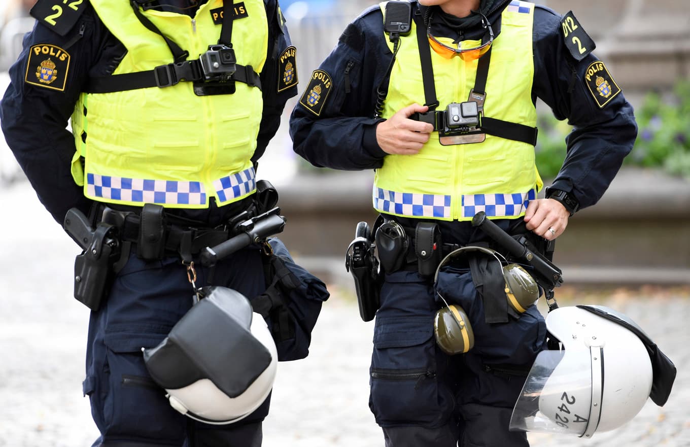 Stockholmspolisen har avsatt en särskild resurs för planerade demonstrationer på årsdagen av Hamas terrorattack mot Israel. Arkivbild. Foto: Maja Suslin/TT