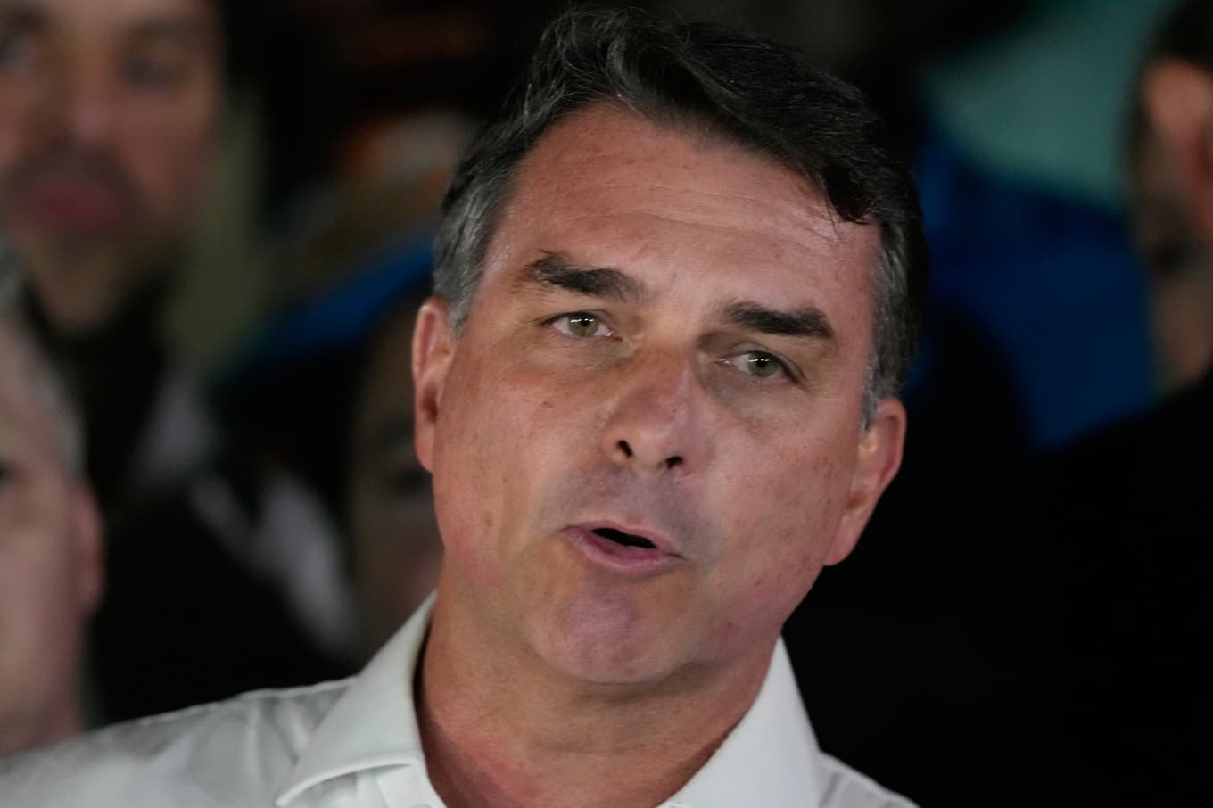 Flávio Bolsonaro på bild från söndagen. Foto: Eraldo Peres/AP/TT