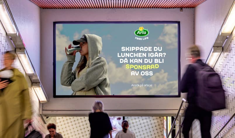 Arlas kampanj för sin sponsring av ungdomar. Foto: Arla