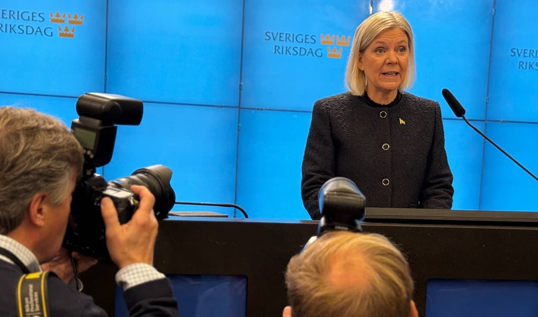 Magdalena Andersson (S) konstaterar att det sannolikt kommer krävas flera omröstningar kring vem som ska bli statsminister. Foto: Staffan Erfors