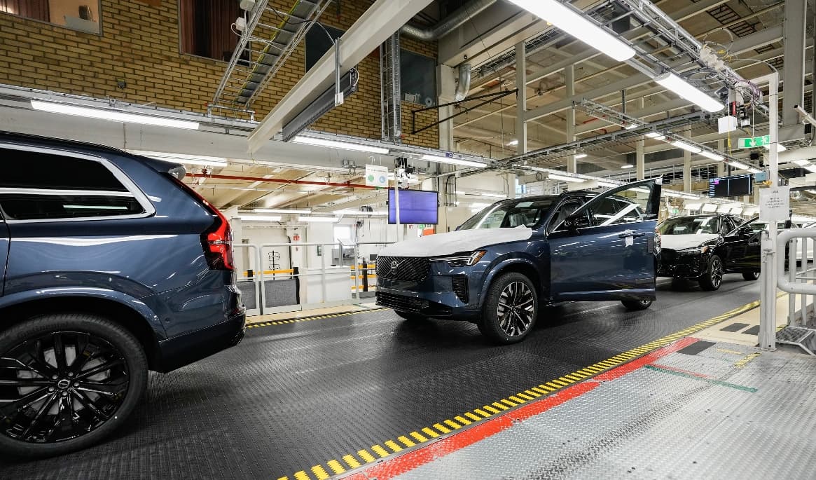 Produktionslina på Volvo Cars fabrik i Torslanda. Foto: Björn Larsson Rosvall/TT