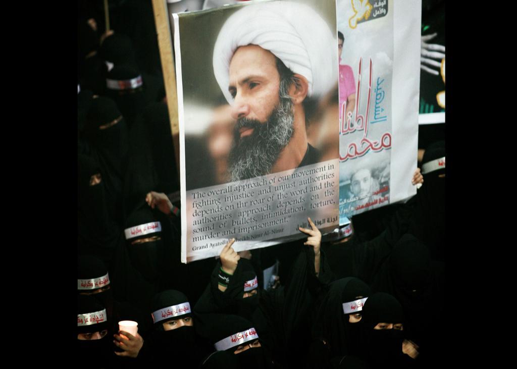 En bild på Nimr al-Nimr som nu har avrättats i Saudiarabien. Arkivbild. AP/TT