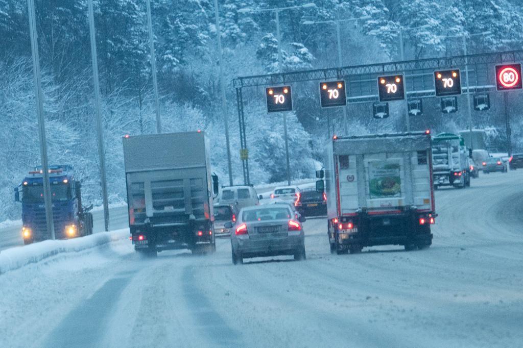 Det ska snöa och blåsa rejält i södra Sverige under onsdagen. (Foto: Fredrik Sandberg/TT)