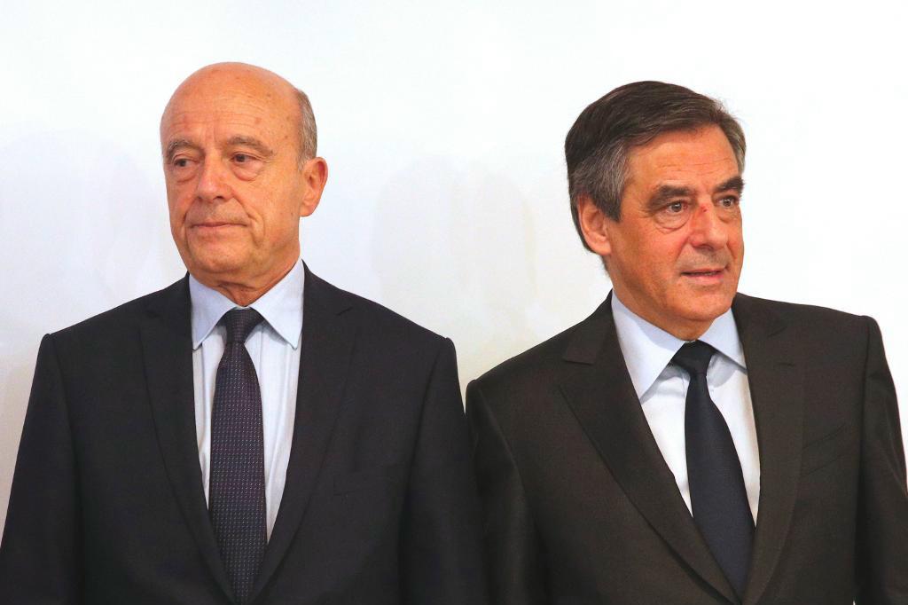 

Alain Juppé, till vänster, tänker inte kandidera i presidentvalet. François Fillon tänker, trots att han är ifrågasatt, fortfarande ställa upp. Arkivbild.
Christophe Ena                                                                                        
