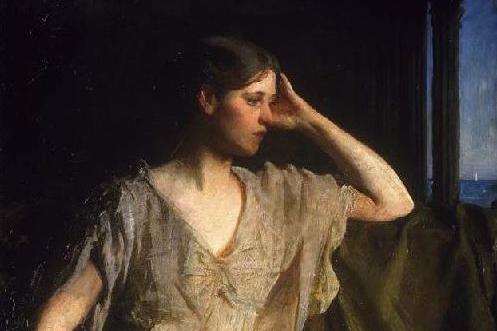









Målningen “Kvinna i grekisk stad” (detalj) runt 1894, av Abbott Handerson Thayer (1849–1921). Olja och harts på kanvas. Foto: Addison Gallery of American Art                                                                                                                                                                                                                                                                                                                                                                                                                                                        
